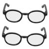 FELTECHELECTR 2pcs Mini Doll Glasses Black Frame Transparent Lens Eyewear Accessories for Cotton Dolls Soft Flexible Fit Stylish Dress Up Photo Props view 1