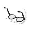 FELTECHELECTR 2pcs Mini Doll Glasses Black Frame Transparent Lens Eyewear Accessories for Cotton Dolls Soft Flexible Fit Stylish Dress Up Photo Props view 2
