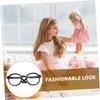 FELTECHELECTR 2pcs Mini Doll Glasses Black Frame Transparent Lens Eyewear Accessories for Cotton Dolls Soft Flexible Fit Stylish Dress Up Photo Props view 3