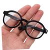 FELTECHELECTR 2pcs Mini Doll Glasses Black Frame Transparent Lens Eyewear Accessories for Cotton Dolls Soft Flexible Fit Stylish Dress Up Photo Props view 4