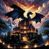 Dragon Stamped Cross Stitch Kits for Beginners Adults, Castle Dimensions Needlepoint Art Crafts,Counted Cross Stitch Kits Embroidery Kits for Beginners Adults for Home Decor 13.8X13.8inch view 1