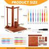 Wooden Yarn Holder for Crocheting and Knitting,Magnetic Rotating Yarn Spinner with 2 Spindles and 9 Crochet Hooks,Yarn Ball Holder Perfec-t for Crocheting and Knitting Lovers view 2