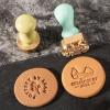 Custom Brass Stamp for Pottery, Personalized Clay Stamp with Wood Handle, Makers Mark for Ceramics, Soap, Wax, Leather Signature Stamps(Green,1.5Inches) view 3