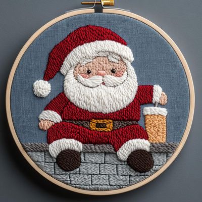 Punch Needle kit for Beginners, Cute Santa Claus Festive DIY Handmade Punch Stitching kit for Adults, Needle Punch Kits for Adults, Creative Handmade Seasonal Holiday Set