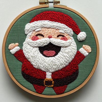 Punch Needle kit for Beginners, Cute Santa Claus Holiday DIY Handmade Punch Stitching kit for Adults, Needle Punch Kits for Adults, Seasonal Creative Craft Set