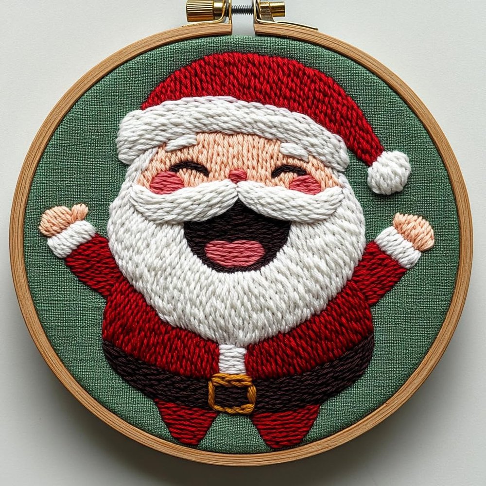 Punch Needle kit for Beginners, Cute Santa Claus Holiday DIY Handmade Punch Stitching kit for Adults, Needle Punch Kits for Adults, Seasonal Creative Craft Set