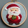 Punch Needle kit for Beginners, Cute Santa Claus Holiday DIY Punch Stitching kit for Adults, Needle Punch Kits for Adults, Festive Handmade Decoration Project view 1