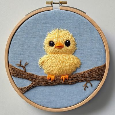 Punch Needle kit for Beginners, Sweet Yellow Duck Punch Stitching kit for Adults, Needle Punch Kits for Adults, Creative Handmade Home Set