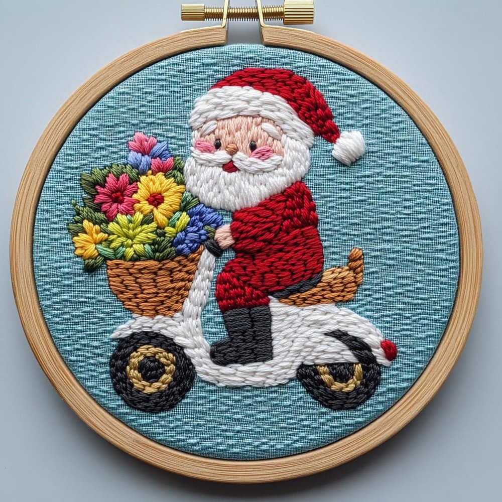 Punch Needle kit for Beginners, Cute Santa Claus DIY Festive Holiday Punch Stitching kit for Adults, Needle Punch Kits for Adults, Handmade Decorative Holiday Set