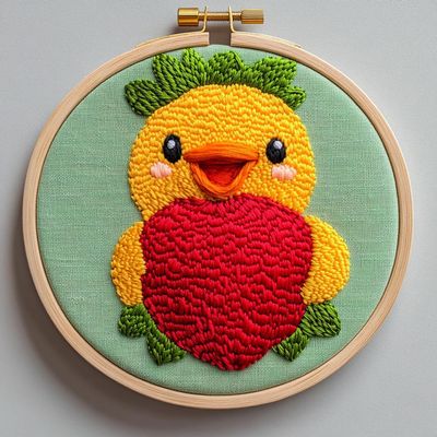 Punch Needle kit for Beginners, Sweet Duck Couple Punch Stitching kit for Adults, Needle Punch Kits for Adults, Handmade DIY Creative Art Project