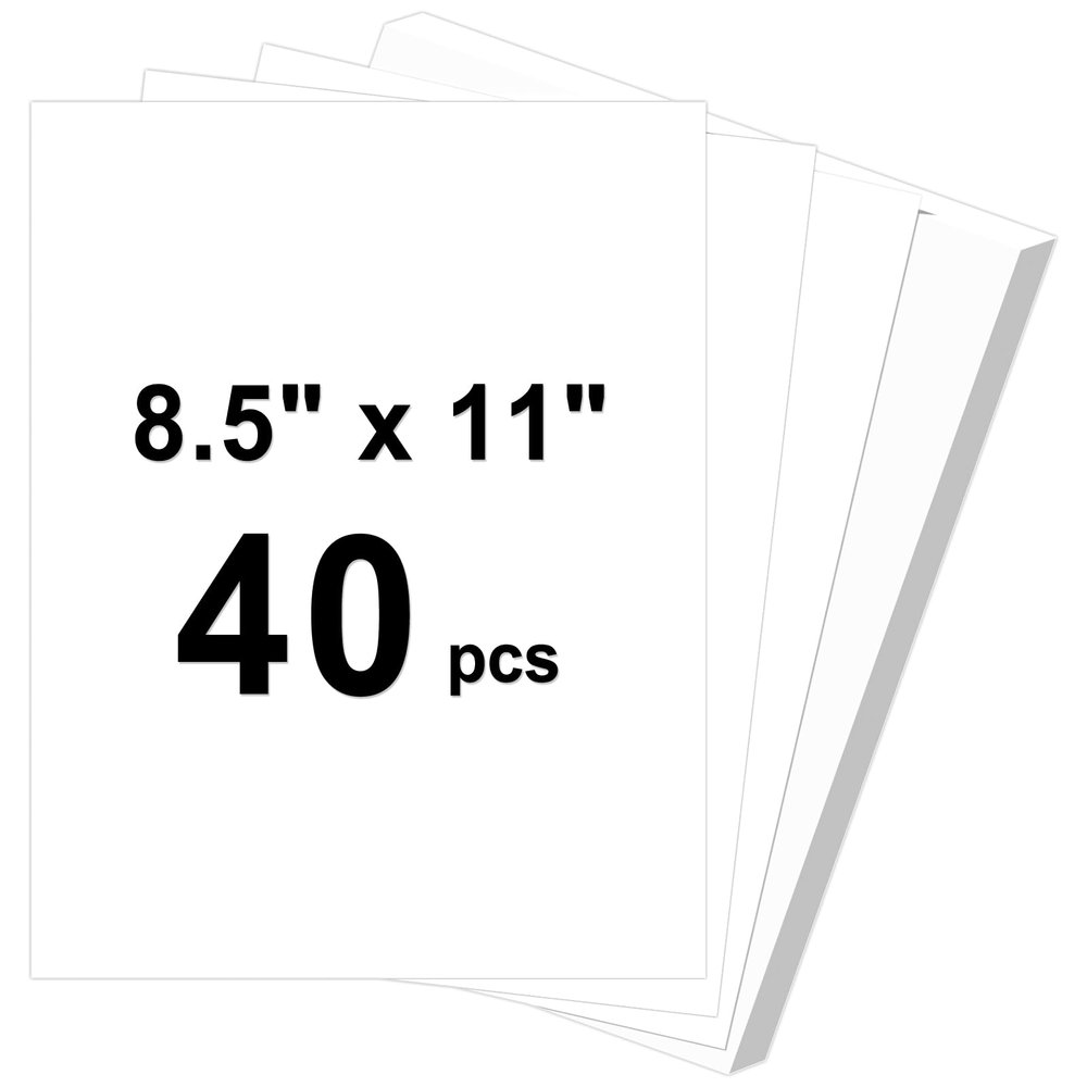 40 Sheets Cardstock 8.5x11, 65lb White Card Stock, Construction Paper, 180gsm Thick Printer Paper for Printing, Painting, Card Making, Kids School Supplies,Party Decorations