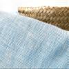100% Linen Woven Fabric Pre-Washed Soft Touch Lightweight Varied Vertical Stripe Patterns 51~52 Wide Ideal for Sewing & DIY (1 Yard pre Cut, Thin Stripe Blue 4708) view 2