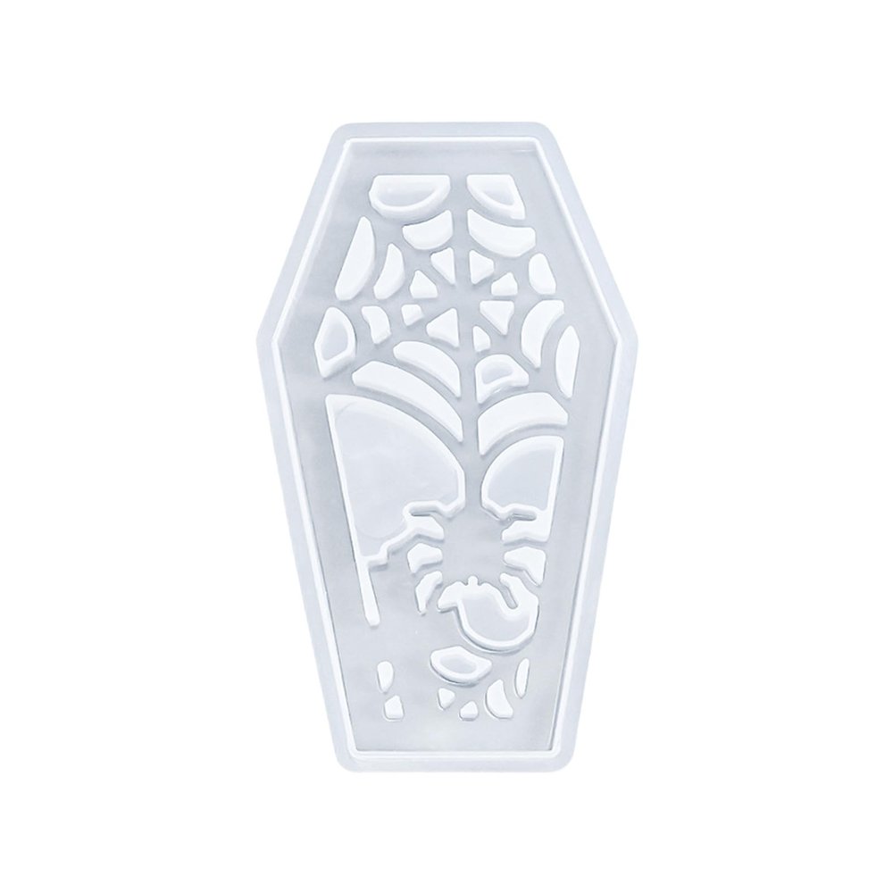 QWQJ Halloweens Coffins Silicone Mould for Lamp Candle and Craft with Detailed Engraving