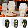 QWQJ Halloweens Coffins Silicone Mould for Lamp Candle and Craft with Detailed Engraving view 2