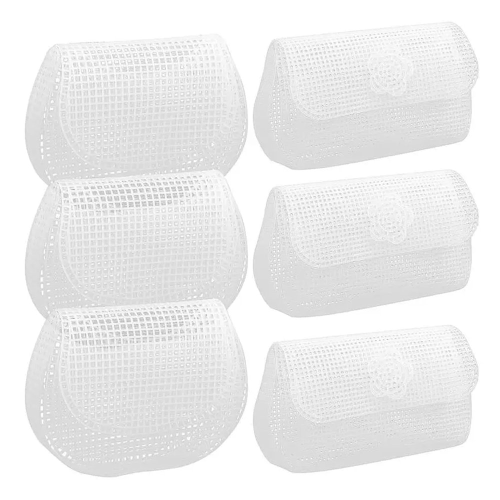 Plastic Mesh Canvas Sheets 6pcs Plastic Mesh Canvas Sheets DIY Crafting Purse Bag Crochet Sewing White Sheet Needlework Embroidery Kit