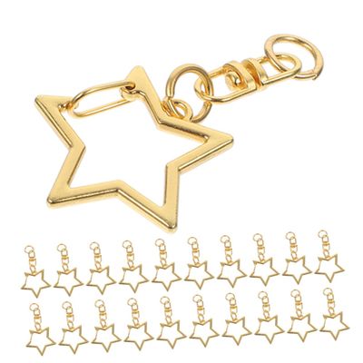Holibanna 30PCS Star Shaped Keychain Clips Metal Lobster Claw Clasps with Open Jump Rings Zinc Alloy for DIY Jewelry Making Craft Accessories Party Favors