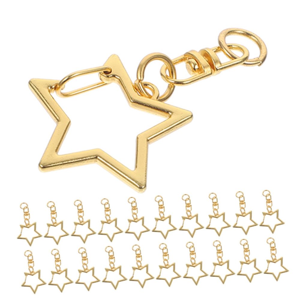 Holibanna 30PCS Star Shaped Keychain Clips Metal Lobster Claw Clasps with Open Jump Rings Zinc Alloy for DIY Jewelry Making Craft Accessories Party Favors