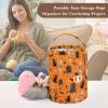 ElliTarr Crochet Bag Yarn Bag with Handle Portable Knitting Project Bag Travel Yarn Storage Organizer Holder Case Halloween Orange Skeletons Cat Bats Tombstones Trees view 4