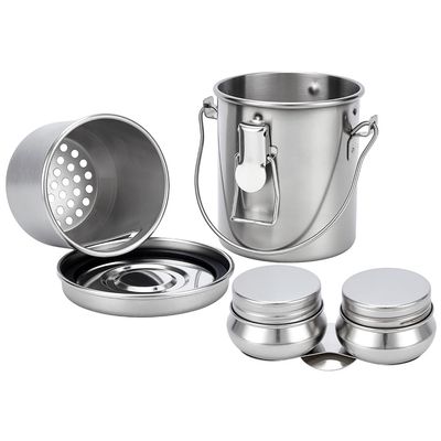 UNICRAFTALE Paint Brush Cleaner Set Stainless Steel Double Dipper Palette Cups and Portable Paint Brush Washer Holder Dipper Painting Pot Container with Lid and Clip for Drawing Oil Cleaner