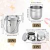 UNICRAFTALE Paint Brush Cleaner Set Stainless Steel Double Dipper Palette Cups and Portable Paint Brush Washer Holder Dipper Painting Pot Container with Lid and Clip for Drawing Oil Cleaner view 3