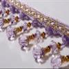 1pcs 1 Meter Braided Beaded Fringe Trim - Elegant Tassel Trimming for Sewing, Upholstery, and Home Decor(Purple) view 1