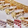 1pcs 1 Meter Braided Beaded Fringe Trim - Elegant Tassel Trimming for Sewing, Upholstery, and Home Decor(Purple) view 2