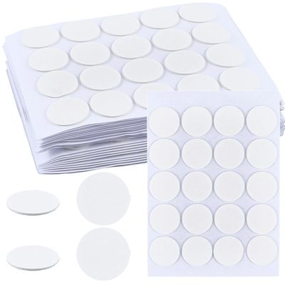 SOFPLATE 500Pcs Taper Candle Holder Stickers Candle Stick Stickers Double Sided Wick Small Flat Round Dot White Adhesive Inserts Paper Stick Grips Sheets for Candlewick Taper DIY Holder Accessories