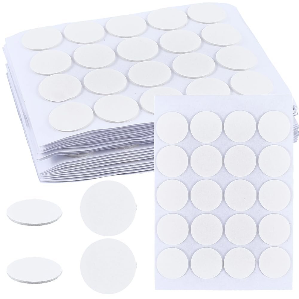 SOFPLATE 500Pcs Taper Candle Holder Stickers Candle Stick Stickers Double Sided Wick Small Flat Round Dot White Adhesive Inserts Paper Stick Grips Sheets for Candlewick Taper DIY Holder Accessories