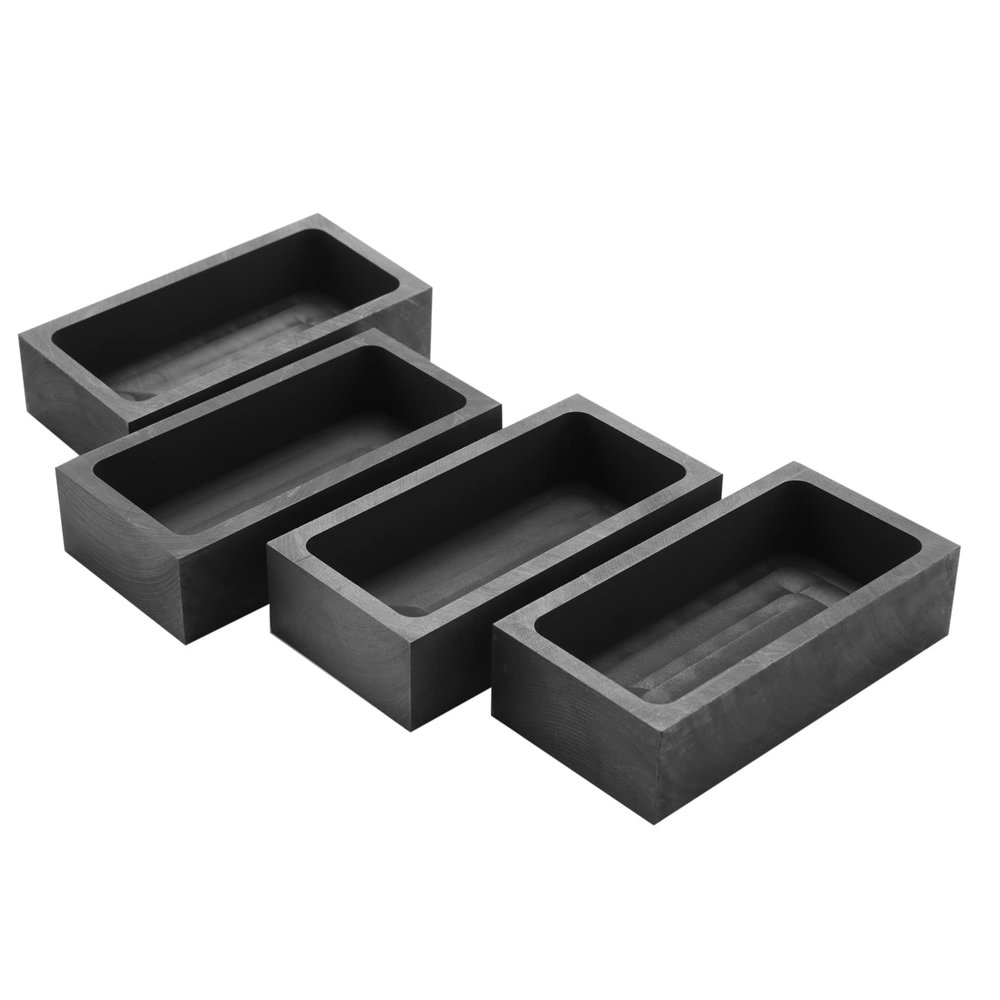 HYAWVCBL 4 Pieces 1 KG Graphite Ingot Mould Casting Ingot Crucible Mould Silver Gold Ingot Mould Melting Casting Refining