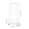 16-Tier Metal Ribbon Organizer Storage Rack, Multifunctional Flower Wrapping Paper Storage Stand, Universal Holder for Wrapping Paper, Scarf, Belt & Towel for Craft Room, Flower & Cake Shop (White) view 2