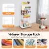 16-Tier Metal Ribbon Organizer Storage Rack, Multifunctional Flower Wrapping Paper Storage Stand, Universal Holder for Wrapping Paper, Scarf, Belt & Towel for Craft Room, Flower & Cake Shop (White) view 3