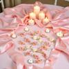 100 Pcs 15mm Multicoloured Mini Rose Flowers Satin Ribbon Bows Appliques DIY Sewing Craft Accessories Wedding Bride Gift Decoration, Fabric Ribbons, Mini Roses for Crafts view 3