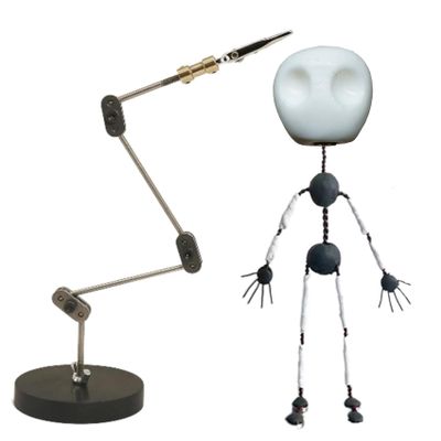 HYZHANHONG 15CM, 12CM-20CM Metal Puppet Figure,DIY Stop Motion Armature Kits Stop Motion Animation with Hands and Skull, for Stop Motion Animation & Clay Maker