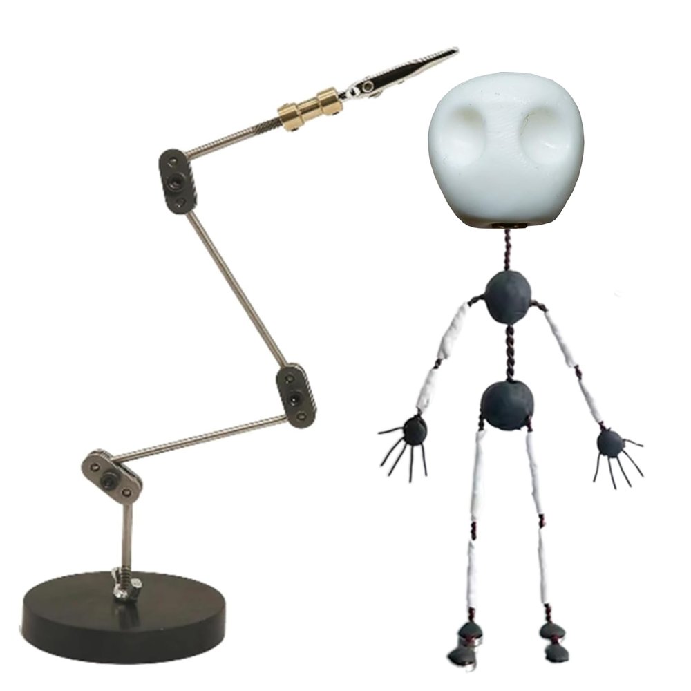 HYZHANHONG 15CM, 12CM-20CM Metal Puppet Figure,DIY Stop Motion Armature Kits Stop Motion Animation with Hands and Skull, for Stop Motion Animation & Clay Maker