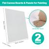 Canvas Boards 2-Pack 16"x20" Flat Canvas Panels, Primed Polyester-Cotton Blank Canvas Set for Painting, Acrylic, Oil, Gouache & Tempera, Art Supplies for Students, Beginners & Home Studio view 2