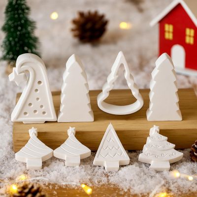 Christmas Tree Candle Molds, Tree Shape Silicone Mold for Scented Candle Making, DIY Xmas Gift Aromatherapy Wax Plaster Polymer Clay for Home Party Decoration (E)