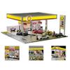 1:64 Shell Gas Station Diorama Model, Realistic Miniature Fuel Station Scene with LED Lighting, Compatible with 1:64 Diecast Cars, DIY Miniature for Adults(Cars & Figures not Included) view 1