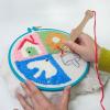 Embroidery Hoop Stand, Double Sided Punch Needle Stand Sewing Needlepoint Frame 16.5cm 25cm Cross Stitch Holder for Quilting (Lake Blue) view 4