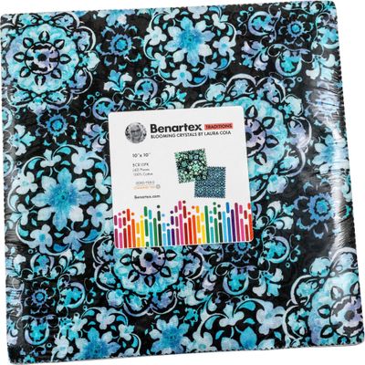 Laura Coia Blooming Crystals 10X10 Pack 42 10-inch Squares Layer Cake Benartex