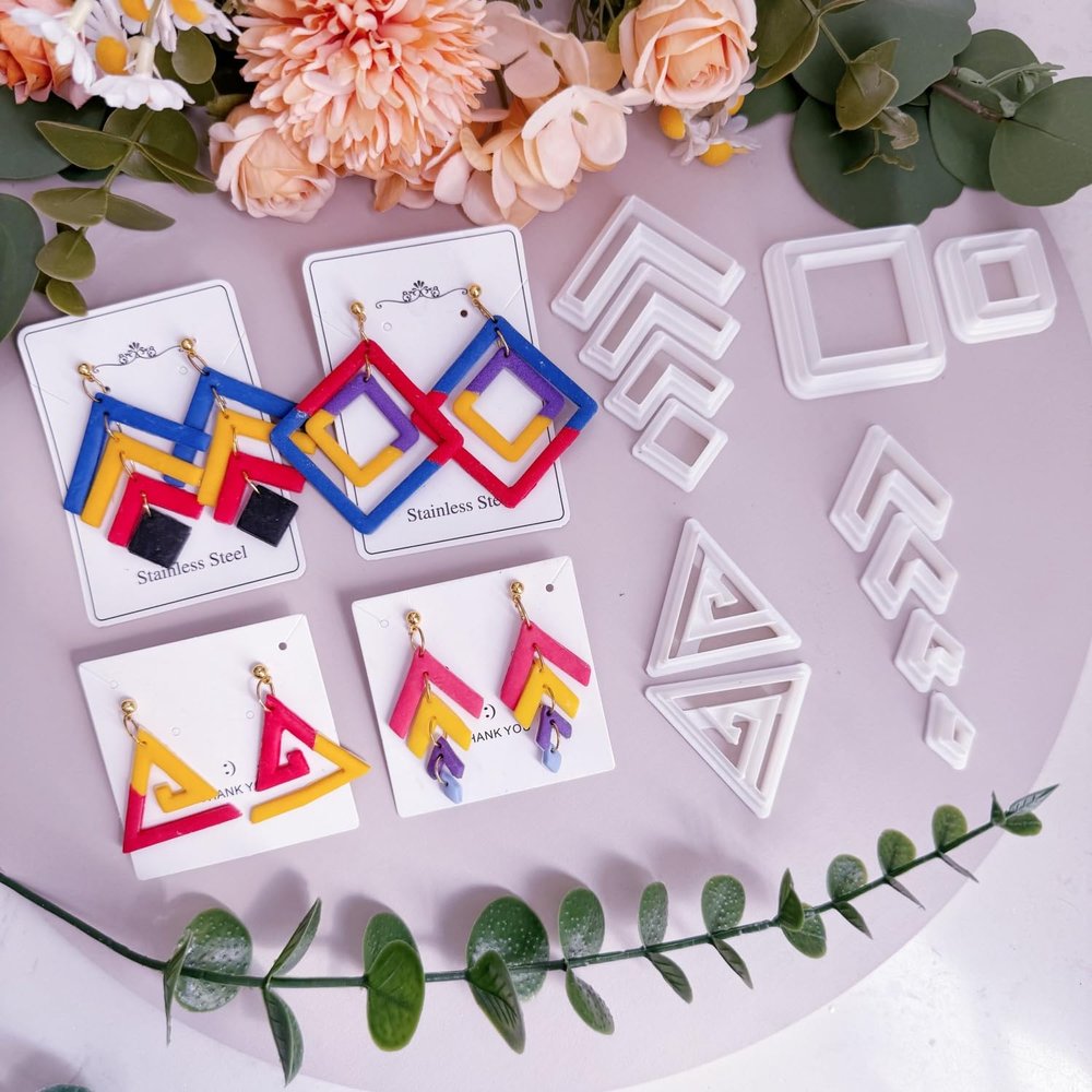 12pcs Pop Style Minimalism Clay Cutters | Boho Clay Cutters | Clay Earring Cutters | Jewelry Making Kits