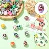 Ipotkitt 40 pcs Random Iridescent Acrylic Sport Theme Beads Basketball Football Tennis Loose Beads for DIY Jewelry Crafts Bracelet Necklace Earrings Keychains view 3