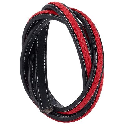 CALFOVERA 39.37 Inch Braided PU Leather Cord String for DIY Crafts 12mm Flat Leather Bolo Cord Lace Braiding Thread Bolo Tie Strap Rope for Jewelry Making Supplies Bracelet Necklace(Red)
