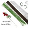 Floral Wire 50Pcs Floral Wire Paper Covered Artificial BranchesIron for DIY/Nylon Flower Accessory Green White and Coffee(Coffee,0.9mm) view 2