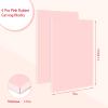 Gilprop 4 Pcs Pink Rubber Block 8 x10 x 0.25 Inch Linoleum Carving Block Stamp Making Kit Soft Rubber Carved Brick for Printmaking Stamp DIY Craft Project Printing view 2