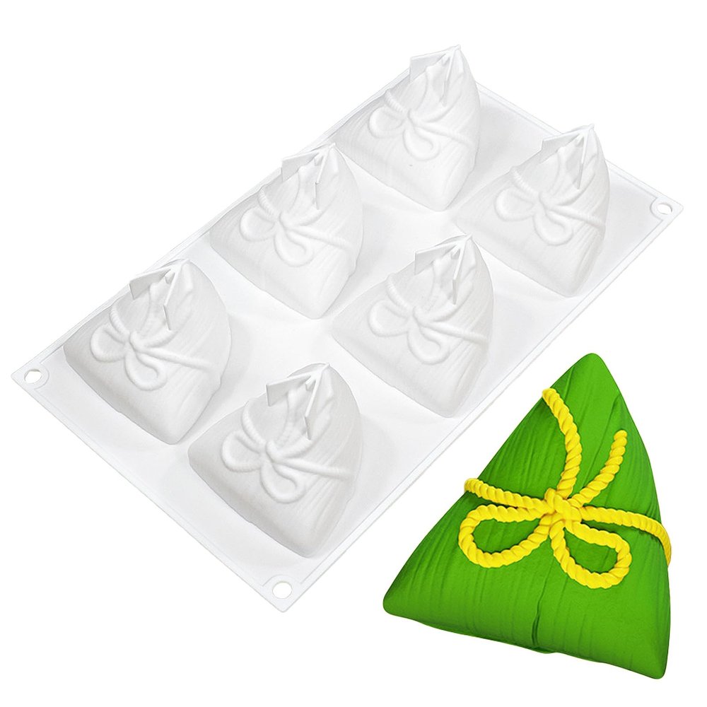 BELOWSYALER Silicone Mold,6-Cavity Bowknot Rice Dumpling Silicone Cake Mold DIY Ice Cream Resin Mold Baking Tool Birthday Gifts Zongzi Mold
