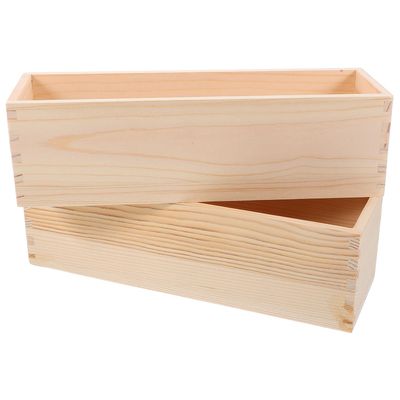 Lurrose 2pcs Rectangular Wooden Soap Mold Box Lidless Frame for Handmade Soap Making DIY Craft Wood Loaf Molds Suitable for Beginners and Experienced Makers