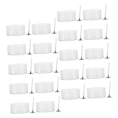 PRETYZOOM Transparent Candle Making Kit with Wicks Round Holders and Reusable Molds for DIY Creative Projects Family Fun and Custom Scented Supplies