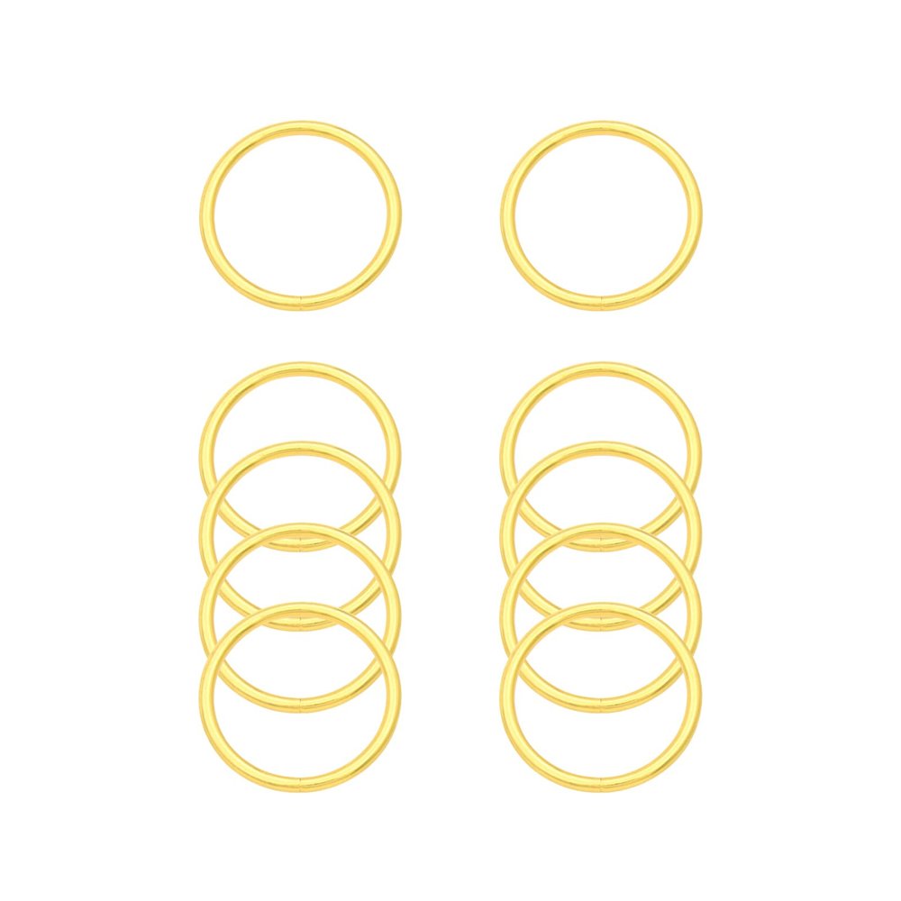 10pcs O Rings 5/4"(32mm) Welded Strong Metal Gold Multi-Purpose Heavy Duty Round Ring for Pet Collars Hardware Luggage Accessories Buckle Belts Strap Webbing Sewing DIY Craft