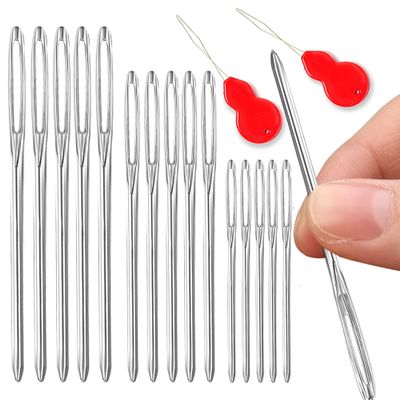 15Pcs/3Sizes Large Eye Blunt Yarn Needles kit, Knitting Needles, Yarn Needles, Quilting Needles with 2 Threaders, Weaving Stringing Needles for Knitting Crochet