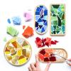 200g Polygon Mosaic Tiles DIY Craft Colored Fragments Glass Tile Mosaic Making Materials Irregular Shape Pieces(Brown) view 2